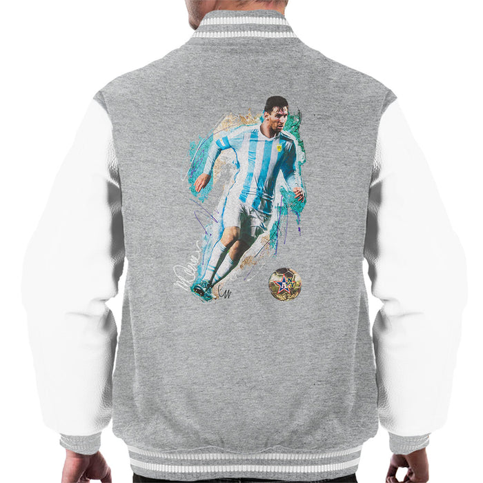 Sidney Maurer Original Portrait Of Lionel Messi Men's Varsity Jacket
