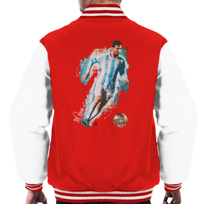 Sidney Maurer Original Portrait Of Lionel Messi Men's Varsity Jacket