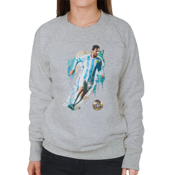 Sidney Maurer Original Portrait Of Lionel Messi Women's Sweatshirt
