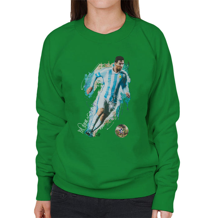Sidney Maurer Original Portrait Of Lionel Messi Women's Sweatshirt