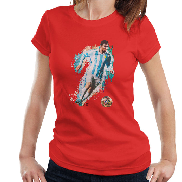 Sidney Maurer Original Portrait Of Lionel Messi Women's T-Shirt