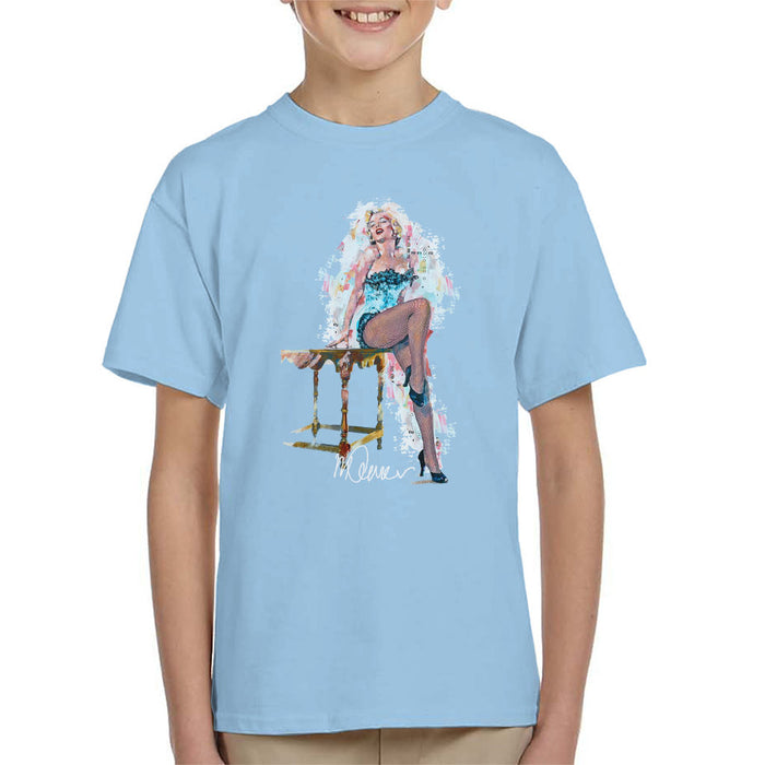 Sidney Maurer Original Portrait Of Marilyn Monroe Stockings Kid's T-Shirt