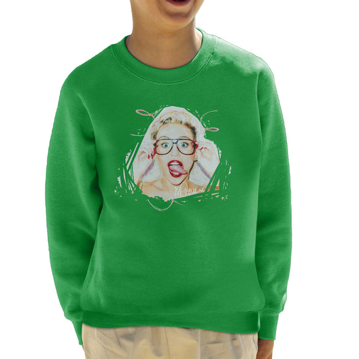 Sidney Maurer Original Portrait Of Miley Cyrus Kid's Sweatshirt