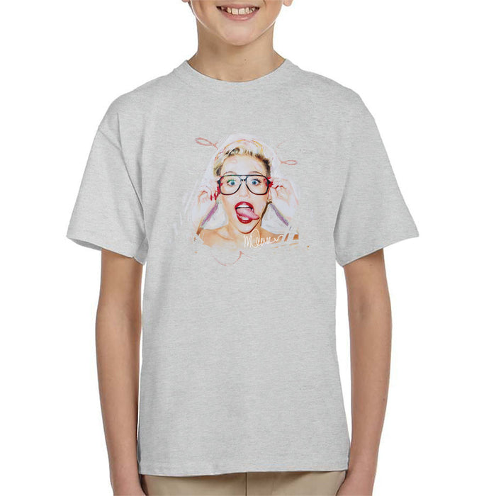 Sidney Maurer Original Portrait Of Miley Cyrus Kid's T-Shirt