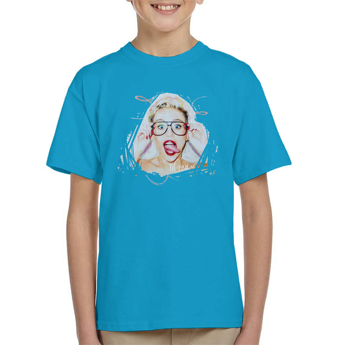 Sidney Maurer Original Portrait Of Miley Cyrus Kid's T-Shirt