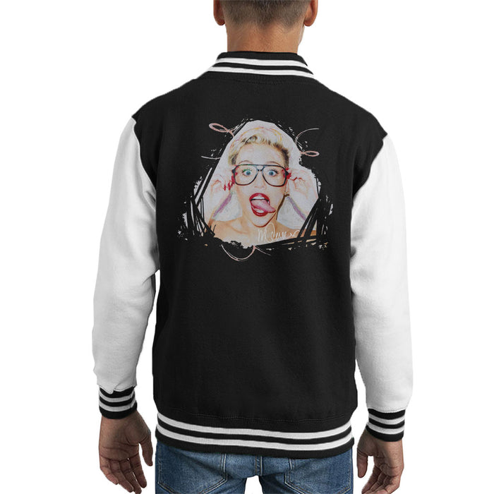 Sidney Maurer Original Portrait Of Miley Cyrus Kid's Varsity Jacket