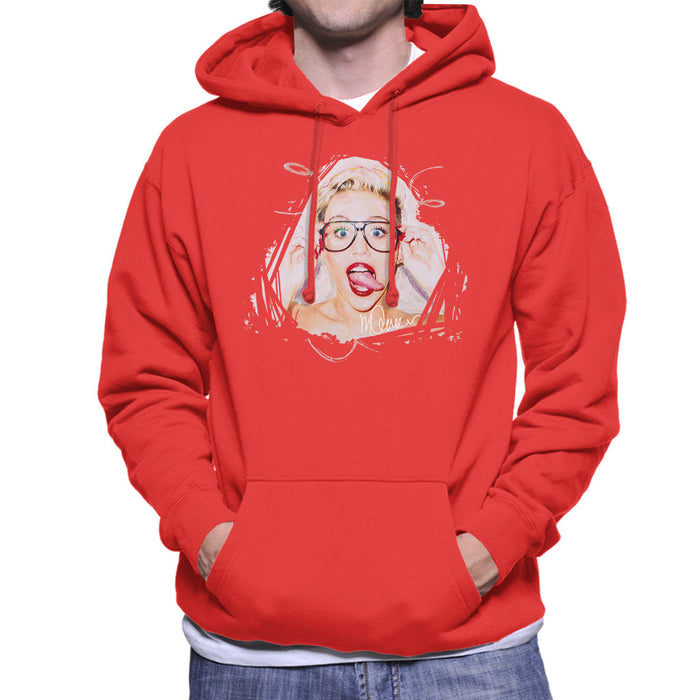 Sidney Maurer Original Portrait Of Miley Cyrus Men's Hooded Sweatshirt