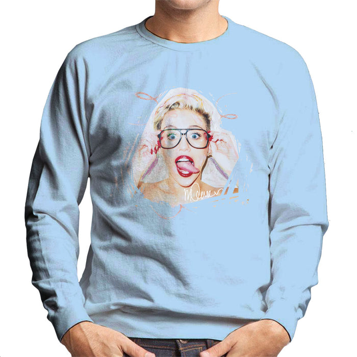 Sidney Maurer Original Portrait Of Miley Cyrus Men's Sweatshirt