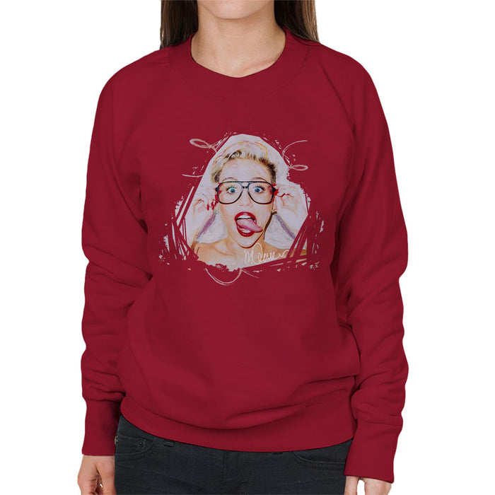 Sidney Maurer Original Portrait Of Miley Cyrus Women's Sweatshirt