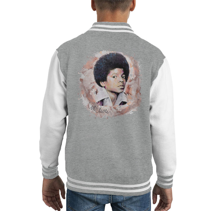 Sidney Maurer Original Portrait Of Michael Jackson Young Kid's Varsity Jacket