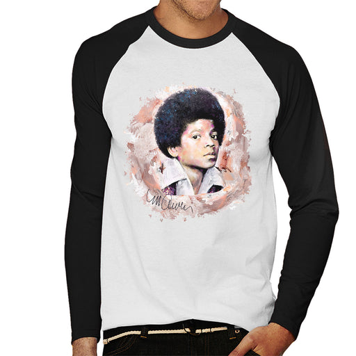 Sidney Maurer Original Portrait Of Young Michael Jackson Men's Baseball Long Sleeved T-Shirt