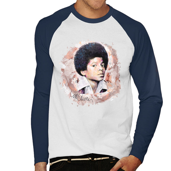 Sidney Maurer Original Portrait Of Michael Jackson Young Men's Baseball Long Sleeved T-Shirt