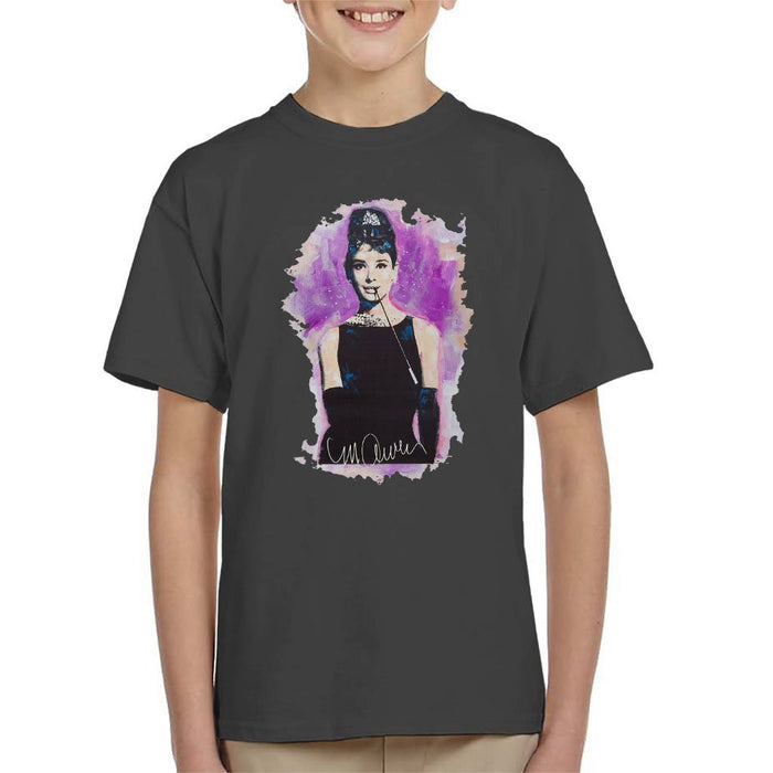 Sidney Maurer Original Portrait Of Audrey Hepburn Kids T-Shirt - Kids Boys T-Shirt