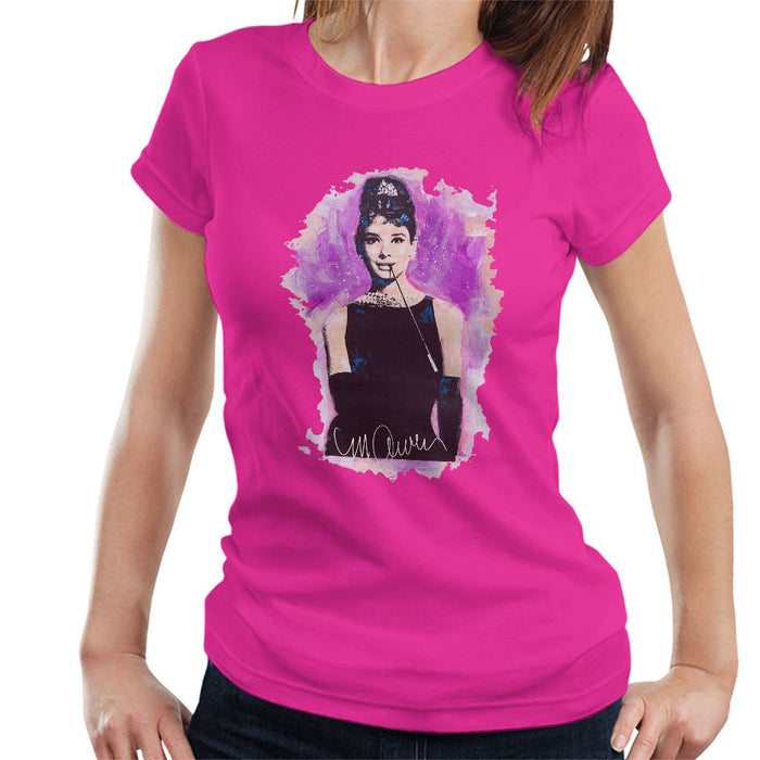Sidney Maurer Original Portrait Of Audrey Hepburn Womens T-Shirt - Womens T-Shirt