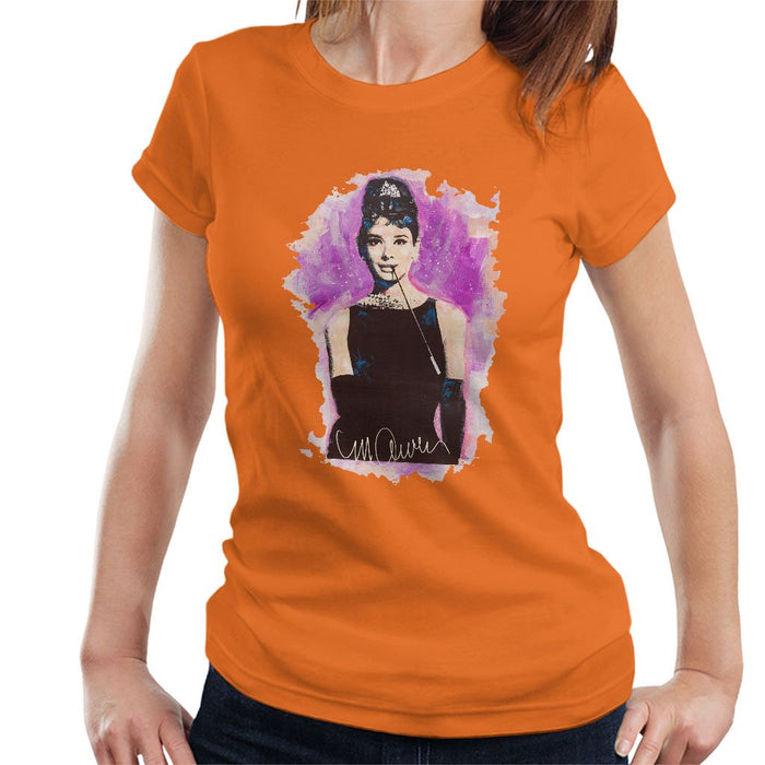 Sidney Maurer Original Portrait Of Audrey Hepburn Womens T-Shirt - Womens T-Shirt