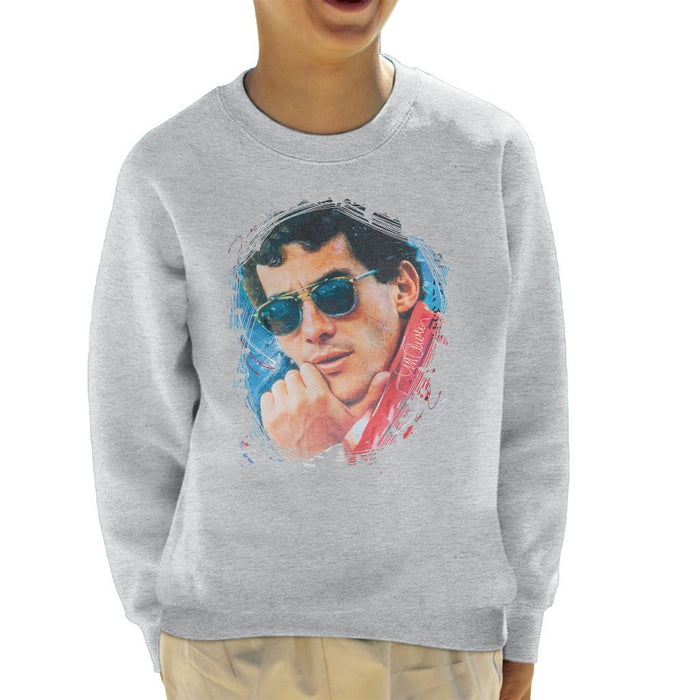 Sidney Maurer Original Portrait Of Ayrton Senna Kids Sweatshirt - Kids Boys Sweatshirt