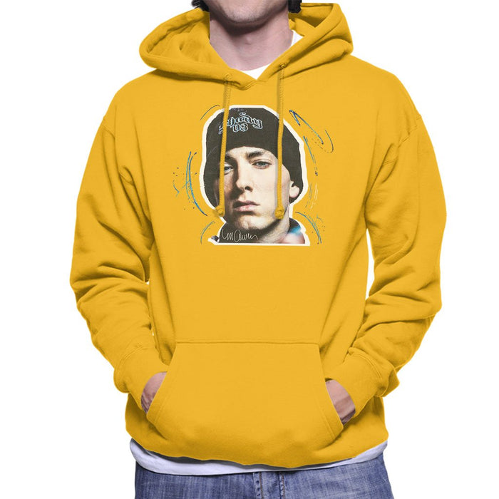 Sidney Maurer Original Portrait Of Eminem Shady Hat Mens Hooded Sweatshirt - Small / Gold - Mens Hooded Sweatshirt