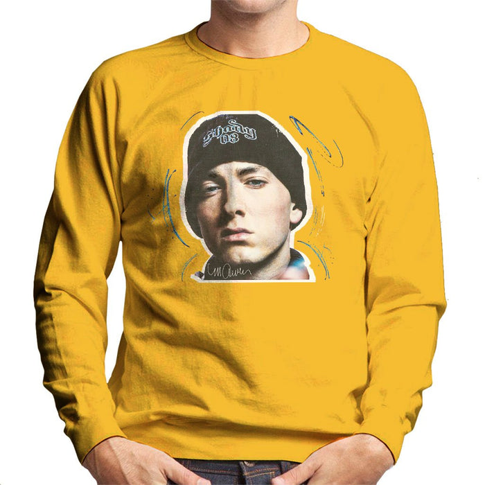 Sidney Maurer Original Portrait Of Eminem Shady Hat Mens Sweatshirt - Small / Gold - Mens Sweatshirt