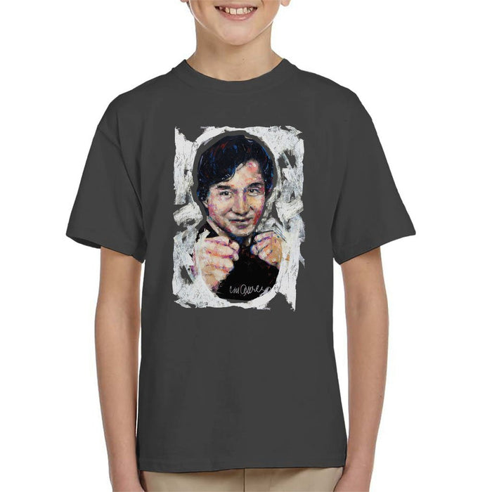 Sidney Maurer Original Portrait Of Jackie Chan Kids T-Shirt - Kids Boys T-Shirt