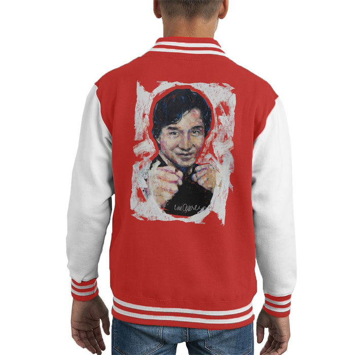 Sidney Maurer Original Portrait Of Jackie Chan Kids Varsity Jacket - Kids Boys Varsity Jacket