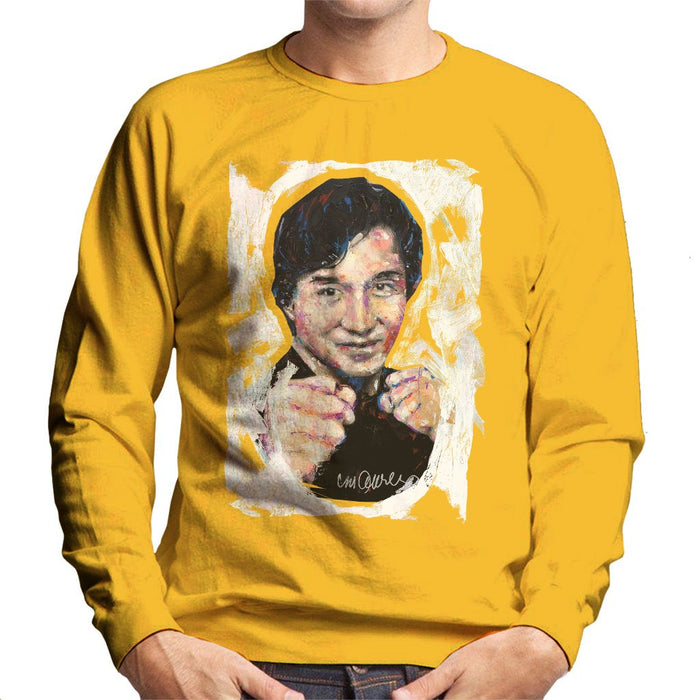 Sidney Maurer Original Portrait Of Jackie Chan Mens Sweatshirt - Small / Gold - Mens Sweatshirt