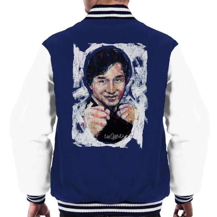Sidney Maurer Original Portrait Of Jackie Chan Mens Varsity Jacket - Mens Varsity Jacket
