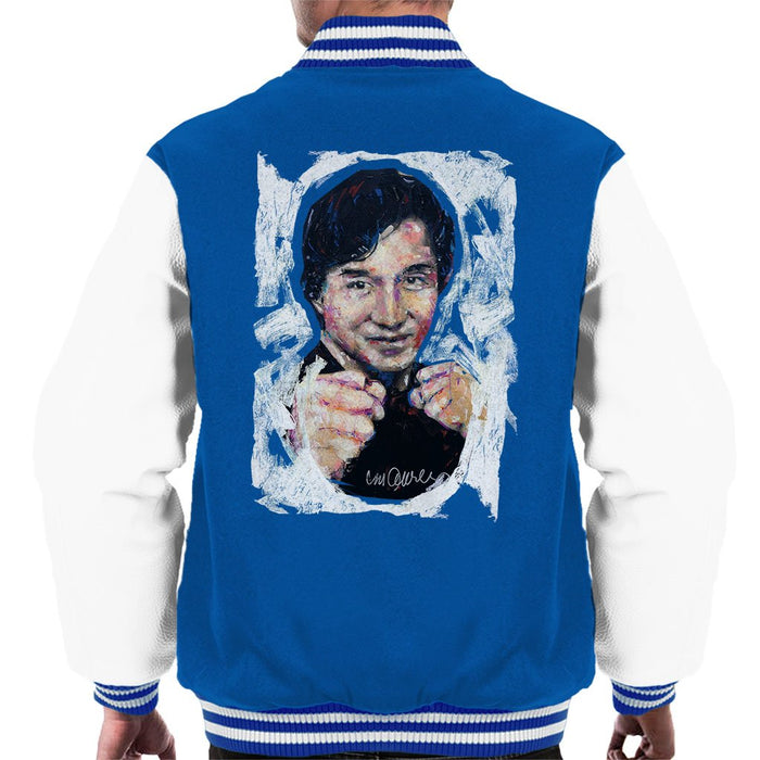 Sidney Maurer Original Portrait Of Jackie Chan Mens Varsity Jacket - Small / Royal/White - Mens Varsity Jacket
