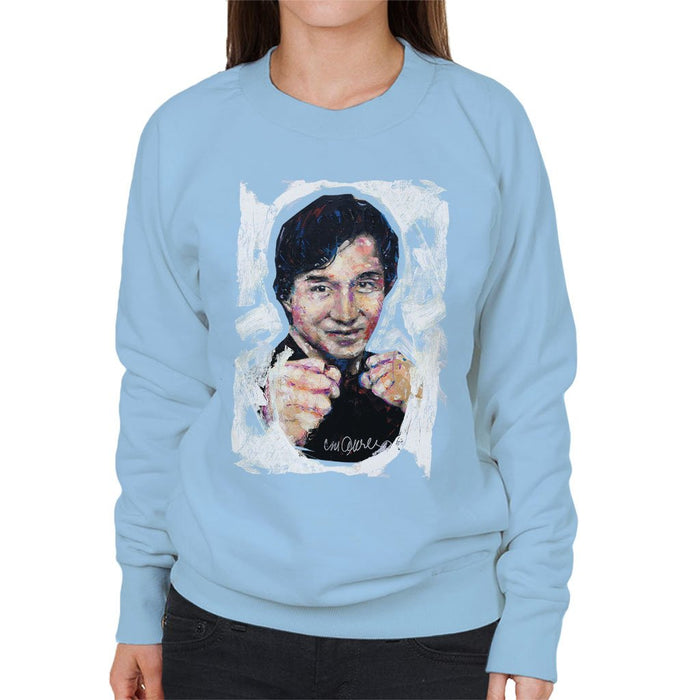 Sidney Maurer Original Portrait Of Jackie Chan Womens Sweatshirt - Womens Sweatshirt