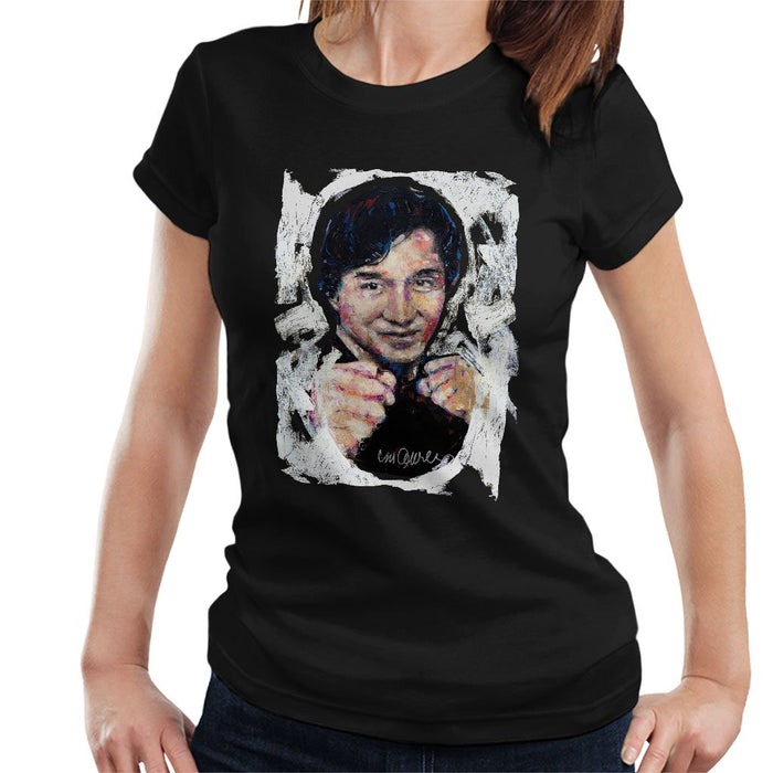 Sidney Maurer Original Portrait Of Jackie Chan Womens T-Shirt - Womens T-Shirt