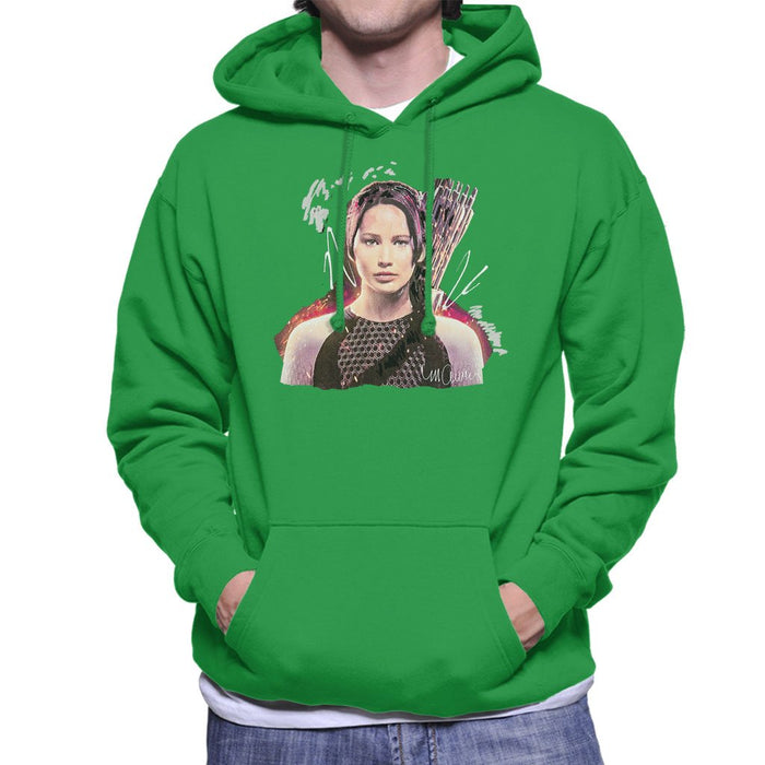 Sidney Maurer Original Portrait Of Jennifer Lawrence Hunger Games Mens Hooded Sweatshirt - Mens Hooded Sweatshirt
