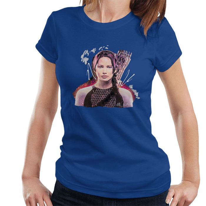 Sidney Maurer Original Portrait Of Jennifer Lawrence Hunger Games Womens T-Shirt - Womens T-Shirt