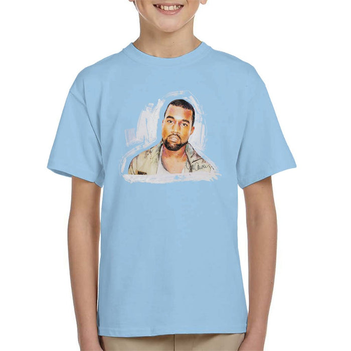 Sidney Maurer Original Portrait Of Kanye West Kids T-Shirt - Kids Boys T-Shirt