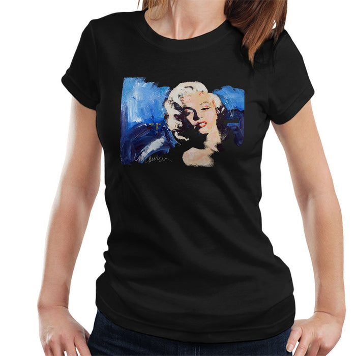 Sidney Maurer Original Portrait Of Marilyn Monroe Blonde Bombshell Womens T-Shirt - Womens T-Shirt