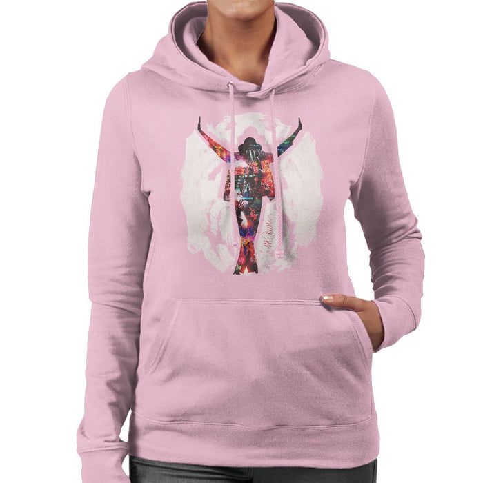 Sidney Maurer Original Portrait Of Michael Jackson This Is It Womens Hooded Sweatshirt - Small / Light Pink - Womens Hooded Sweatshirt