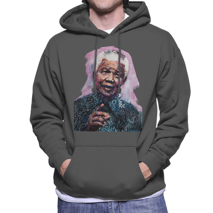 Sidney Maurer Original Portrait Of Nelson Mandela Mens Hooded Sweatshirt - Mens Hooded Sweatshirt