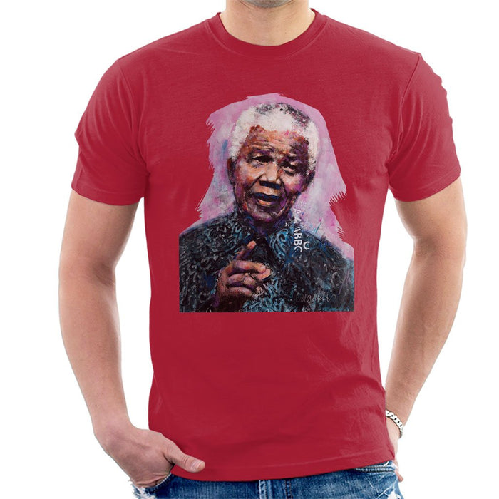 Sidney Maurer Original Portrait Of Nelson Mandela Mens T-Shirt - Mens T-Shirt