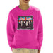 Sidney Maurer Original Portrait Of Queen Union Jack Kids Sweatshirt - X-Small (3-4 yrs) / Hot Pink - Kids Boys Sweatshirt