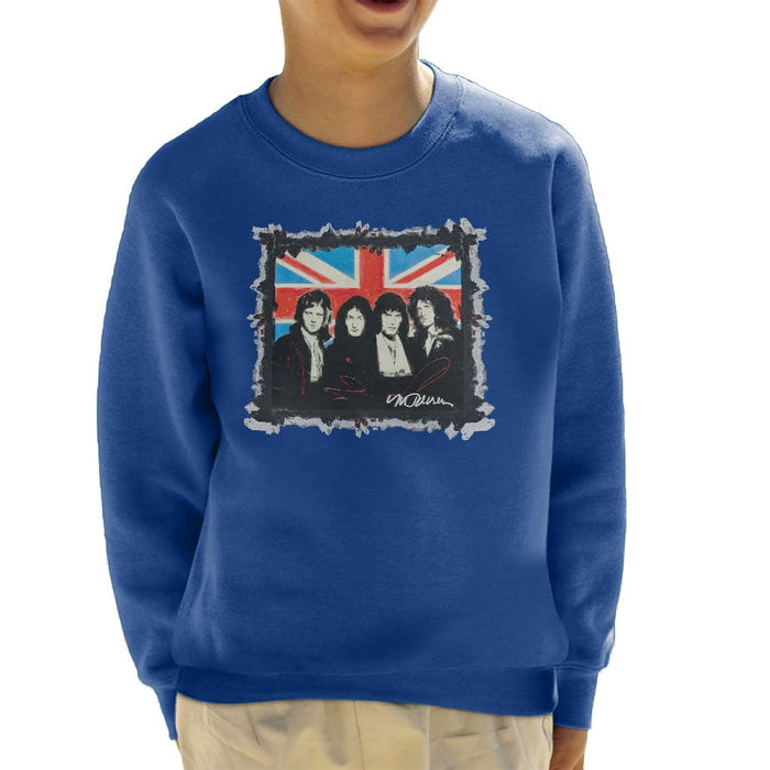 Sidney Maurer Original Portrait Of Queen Union Jack Kids Sweatshirt - Kids Boys Sweatshirt