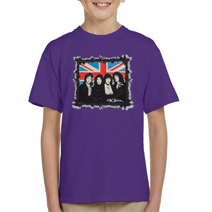 Sidney Maurer Original Portrait Of Queen Union Jack Kids T-Shirt - Kids Boys T-Shirt
