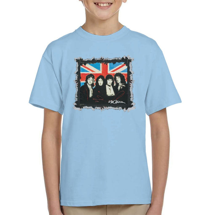 Sidney Maurer Original Portrait Of Queen Union Jack Kids T-Shirt - Kids Boys T-Shirt