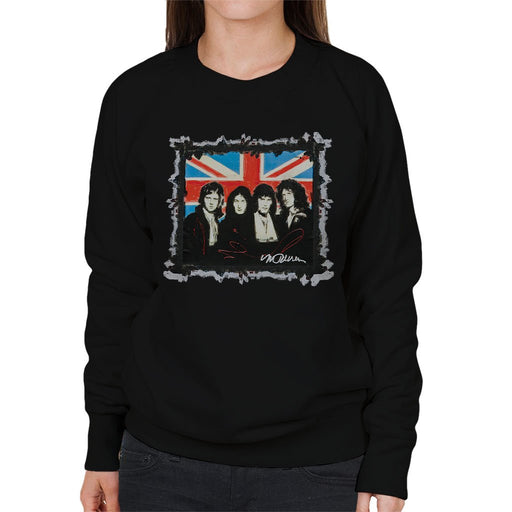 Sidney Maurer Original Portrait Of Queen Union Jack Womens Sweatshirt - Womens Sweatshirt