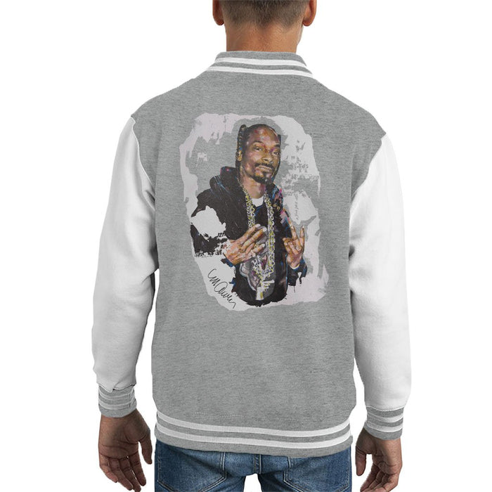 Sidney Maurer Original Portrait Of Snoop Dogg Kids Varsity Jacket - Kids Boys Varsity Jacket