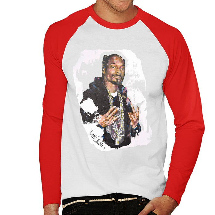 Sidney Maurer Original Portrait Of Snoop Dogg Mens Baseball Long Sleeved T-Shirt - Mens Baseball Long Sleeved T-Shirt