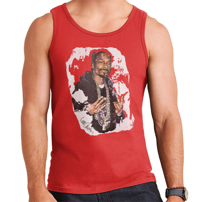 Sidney Maurer Original Portrait Of Snoop Dogg Mens Vest - Small / Red - Mens Vest