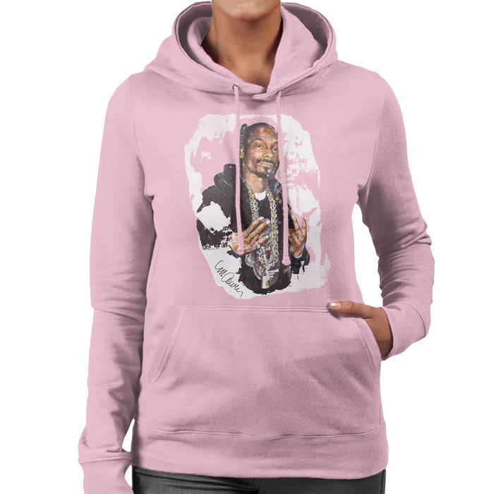 Sidney Maurer Original Portrait Of Snoop Dogg Womens Hooded Sweatshirt - Small / Light Pink - Womens Hooded Sweatshirt