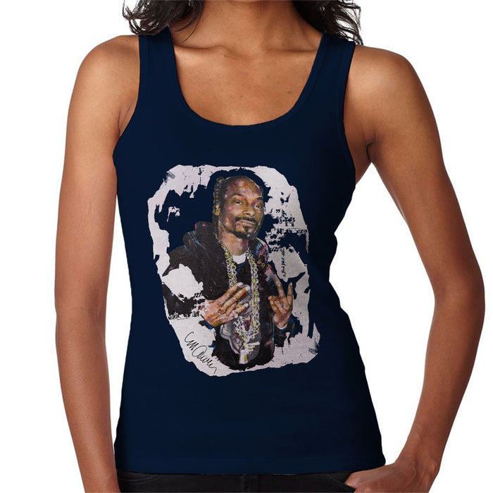 Sidney Maurer Original Portrait Of Snoop Dogg Womens Vest - Small / Navy Blue - Womens Vest