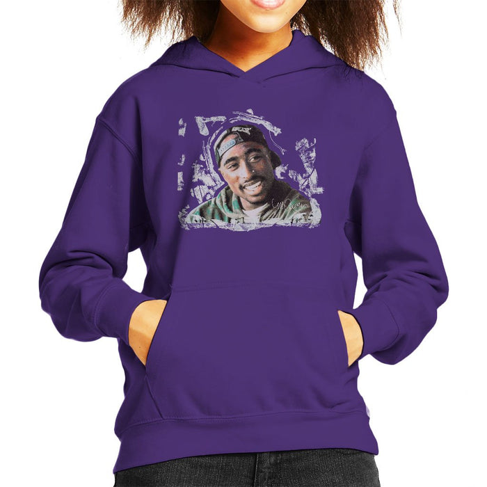 Sidney Maurer Original Portrait Of Tupac Shakur Kids Hooded Sweatshirt - Kids Boys Hooded Sweatshirt
