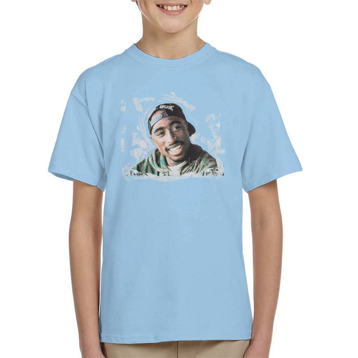 Sidney Maurer Original Portrait Of Tupac Shakur Kids T-Shirt - Kids Boys T-Shirt