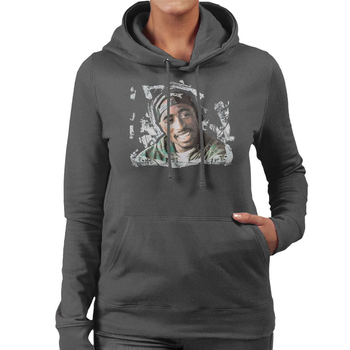Sidney Maurer Original Portrait Of Tupac Shakur Womens Hooded Sweatshirt - Womens Hooded Sweatshirt