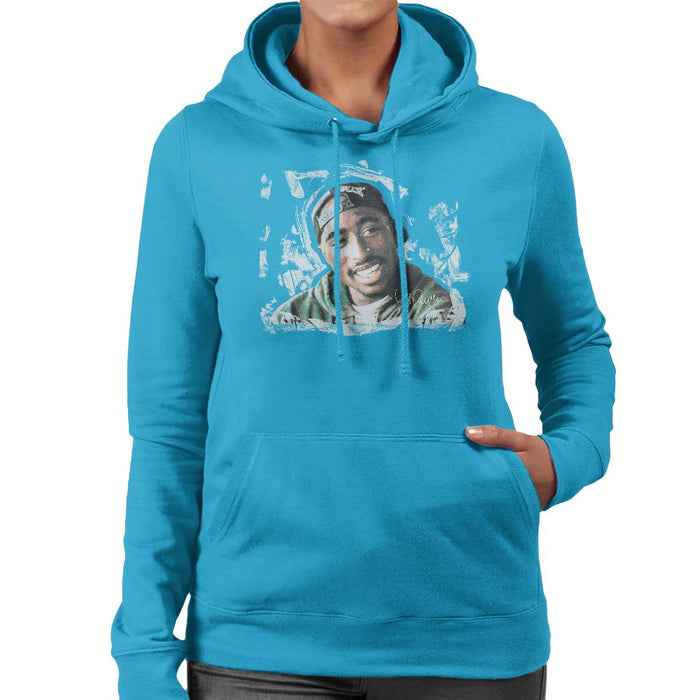 Sidney Maurer Original Portrait Of Tupac Shakur Womens Hooded Sweatshirt - Womens Hooded Sweatshirt
